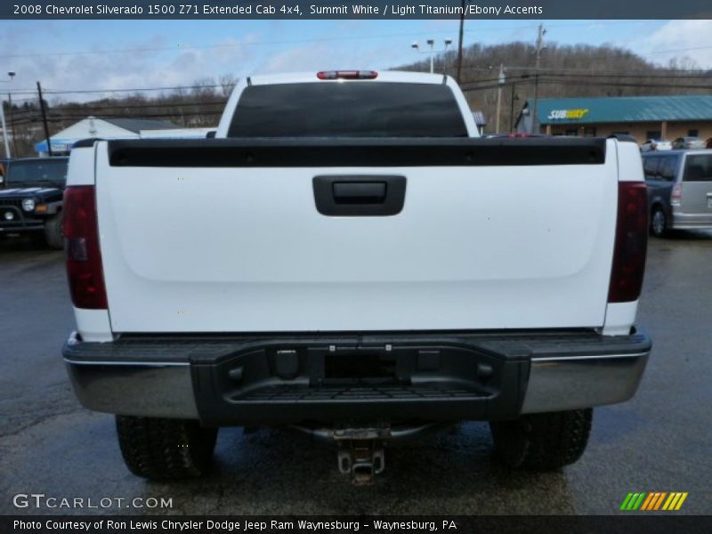 Summit White / Light Titanium/Ebony Accents 2008 Chevrolet Silverado 1500 Z71 Extended Cab 4x4