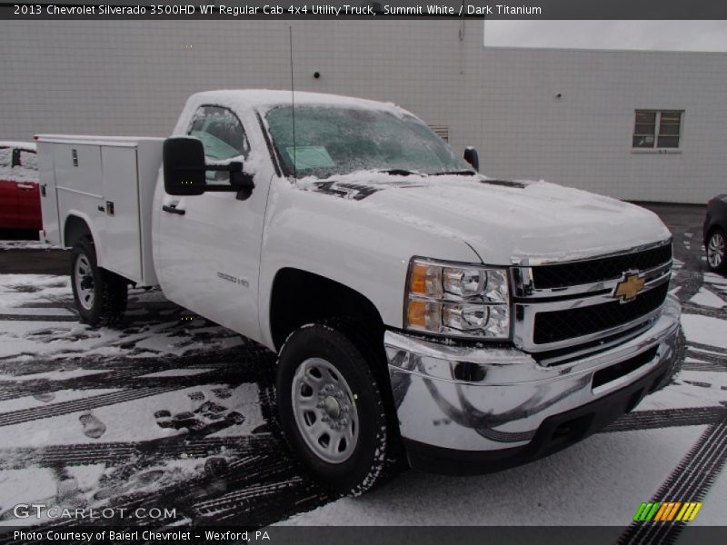 Summit White / Dark Titanium 2013 Chevrolet Silverado 3500HD WT Regular Cab 4x4 Utility Truck
