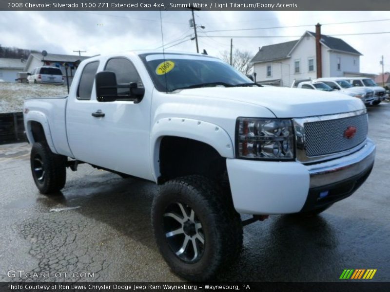 Summit White / Light Titanium/Ebony Accents 2008 Chevrolet Silverado 1500 Z71 Extended Cab 4x4