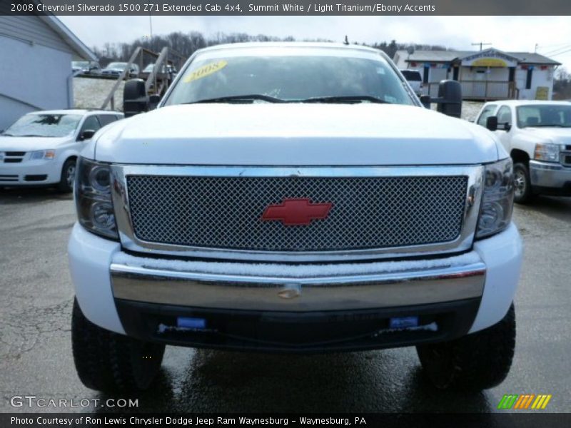 Summit White / Light Titanium/Ebony Accents 2008 Chevrolet Silverado 1500 Z71 Extended Cab 4x4