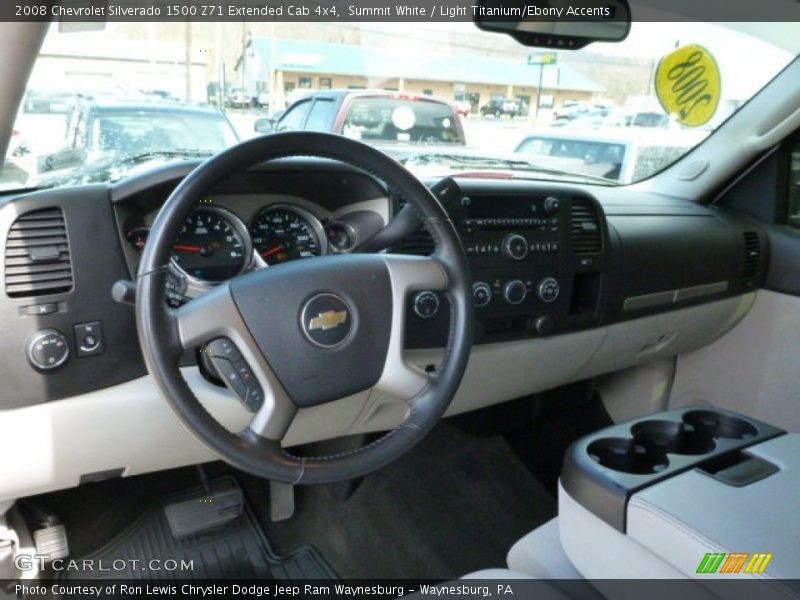 Summit White / Light Titanium/Ebony Accents 2008 Chevrolet Silverado 1500 Z71 Extended Cab 4x4