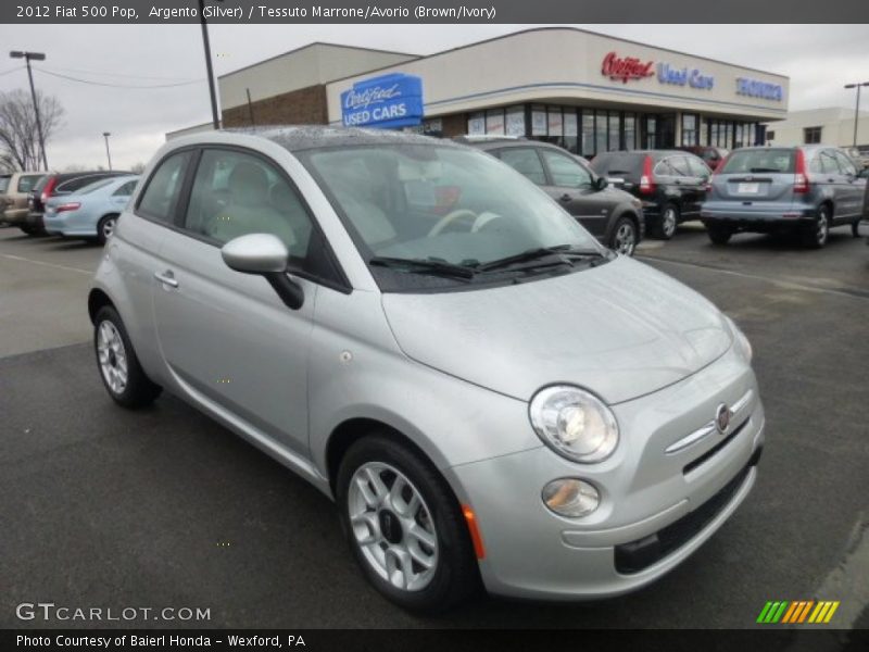 Argento (Silver) / Tessuto Marrone/Avorio (Brown/Ivory) 2012 Fiat 500 Pop