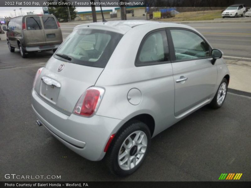 Argento (Silver) / Tessuto Marrone/Avorio (Brown/Ivory) 2012 Fiat 500 Pop