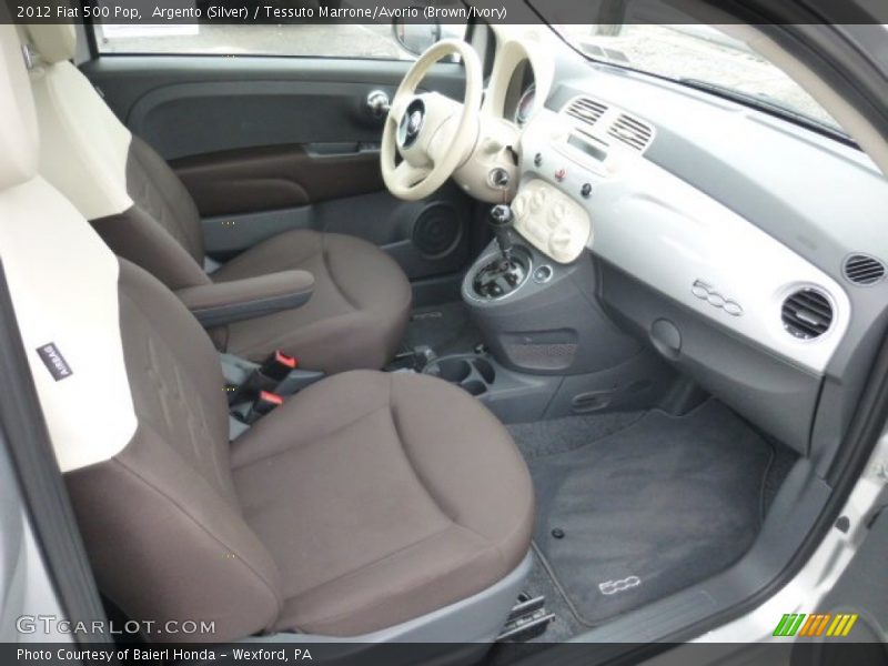 Argento (Silver) / Tessuto Marrone/Avorio (Brown/Ivory) 2012 Fiat 500 Pop
