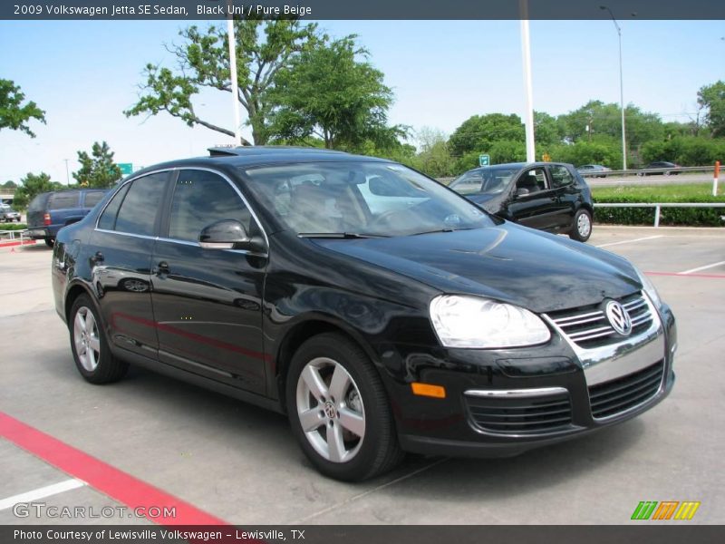 Black Uni / Pure Beige 2009 Volkswagen Jetta SE Sedan