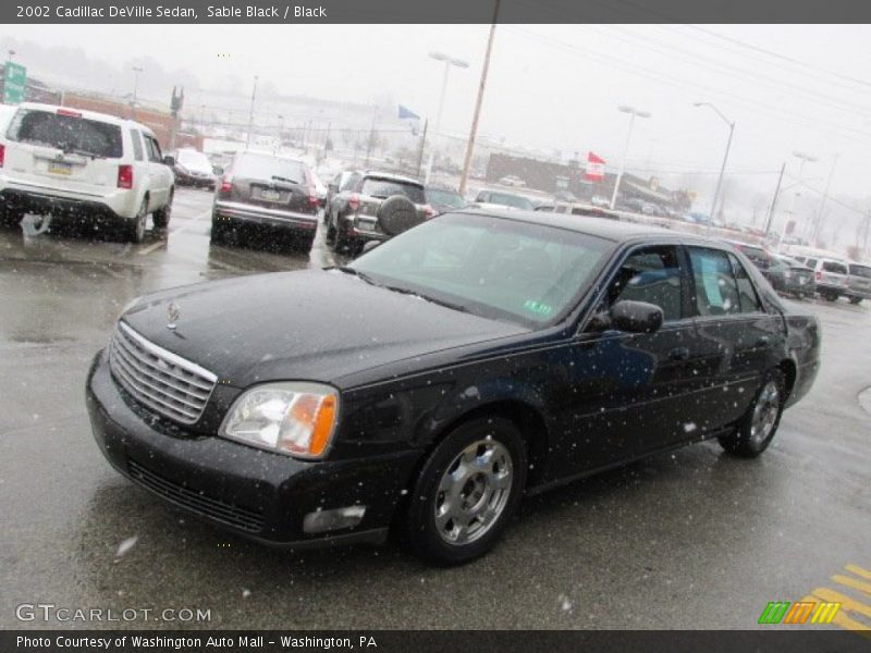 Sable Black / Black 2002 Cadillac DeVille Sedan