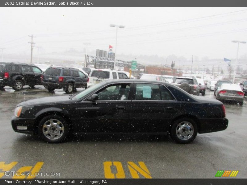 Sable Black / Black 2002 Cadillac DeVille Sedan