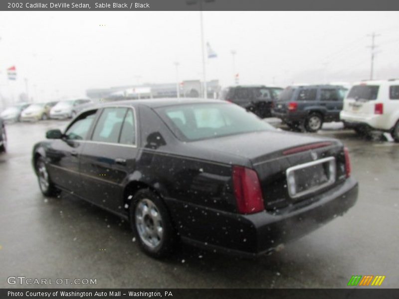 Sable Black / Black 2002 Cadillac DeVille Sedan