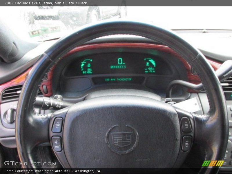 Sable Black / Black 2002 Cadillac DeVille Sedan