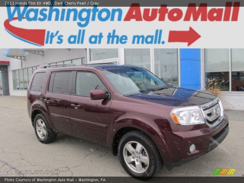 Dark Cherry Pearl / Gray 2011 Honda Pilot EX 4WD