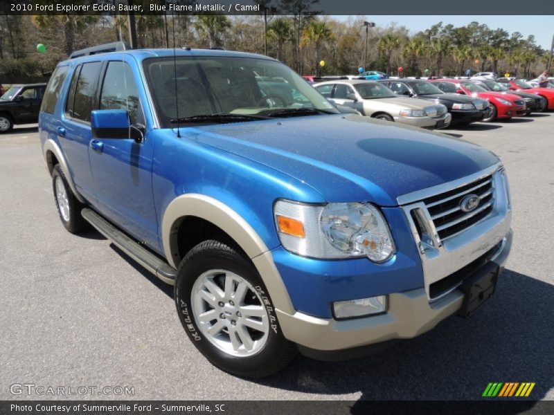 Blue Flame Metallic / Camel 2010 Ford Explorer Eddie Bauer
