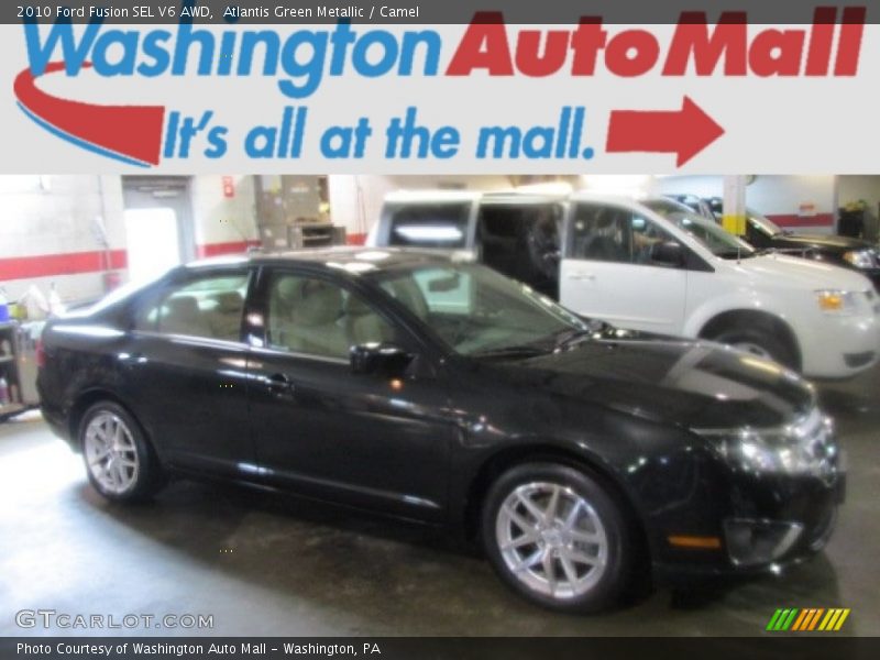 Atlantis Green Metallic / Camel 2010 Ford Fusion SEL V6 AWD