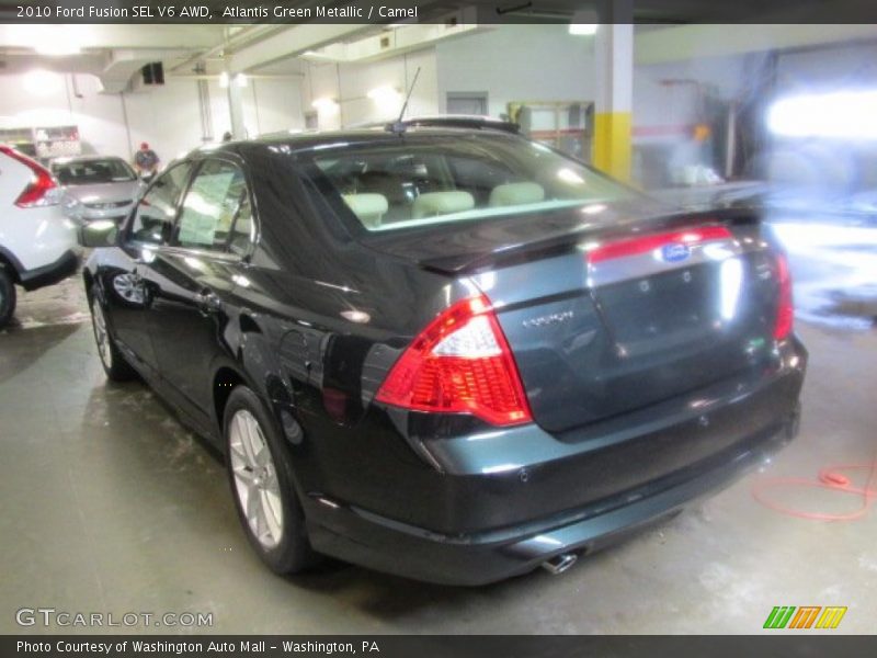 Atlantis Green Metallic / Camel 2010 Ford Fusion SEL V6 AWD