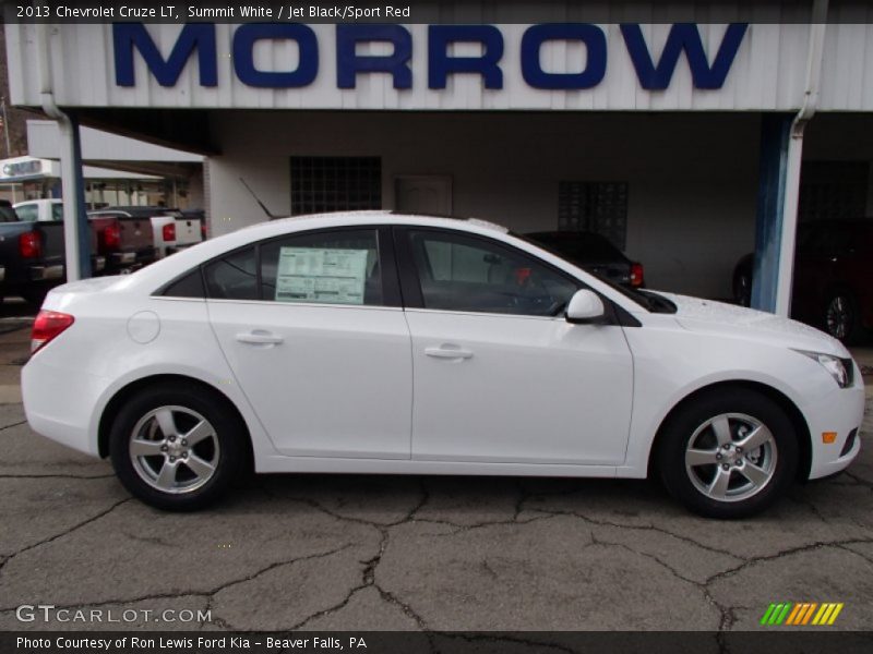 Summit White / Jet Black/Sport Red 2013 Chevrolet Cruze LT