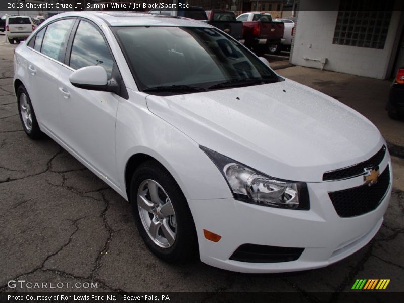 Summit White / Jet Black/Sport Red 2013 Chevrolet Cruze LT