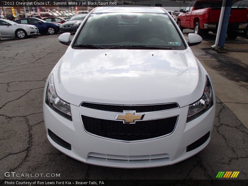 Summit White / Jet Black/Sport Red 2013 Chevrolet Cruze LT