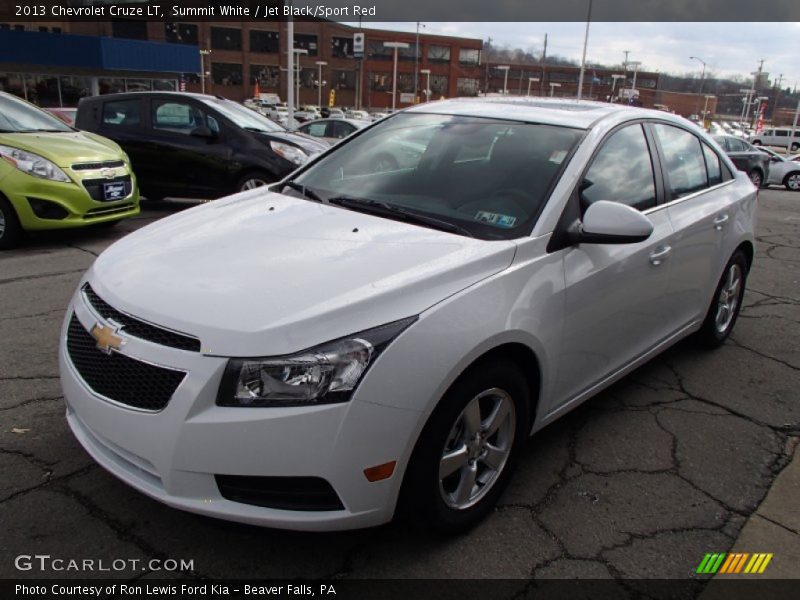 Summit White / Jet Black/Sport Red 2013 Chevrolet Cruze LT