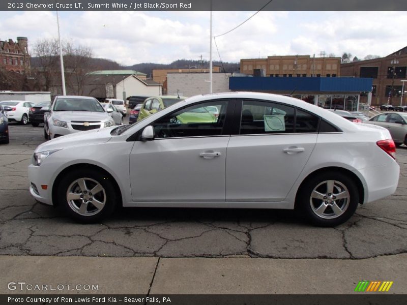 Summit White / Jet Black/Sport Red 2013 Chevrolet Cruze LT