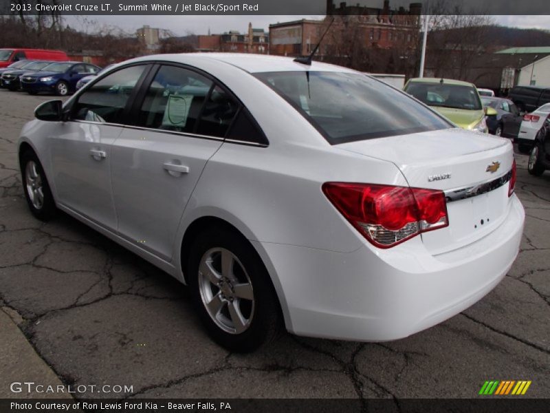 Summit White / Jet Black/Sport Red 2013 Chevrolet Cruze LT