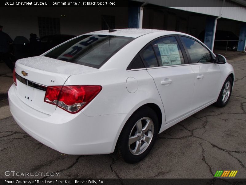 Summit White / Jet Black/Sport Red 2013 Chevrolet Cruze LT