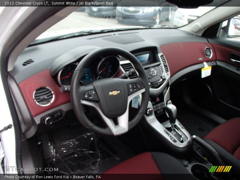 Summit White / Jet Black/Sport Red 2013 Chevrolet Cruze LT
