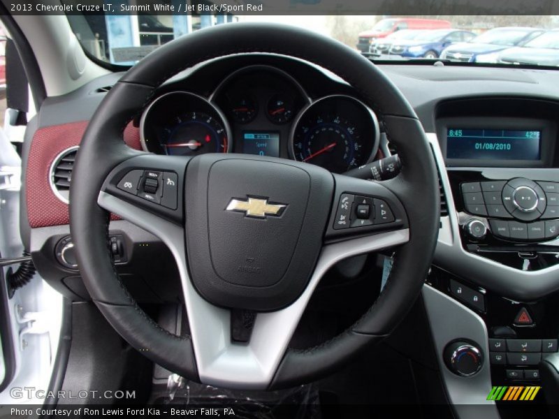 Summit White / Jet Black/Sport Red 2013 Chevrolet Cruze LT