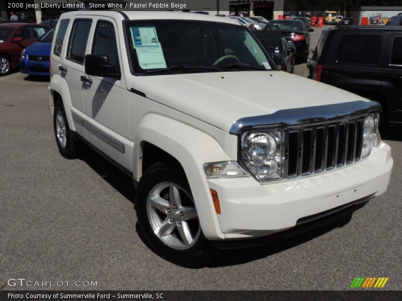 Stone White / Pastel Pebble Beige 2008 Jeep Liberty Limited
