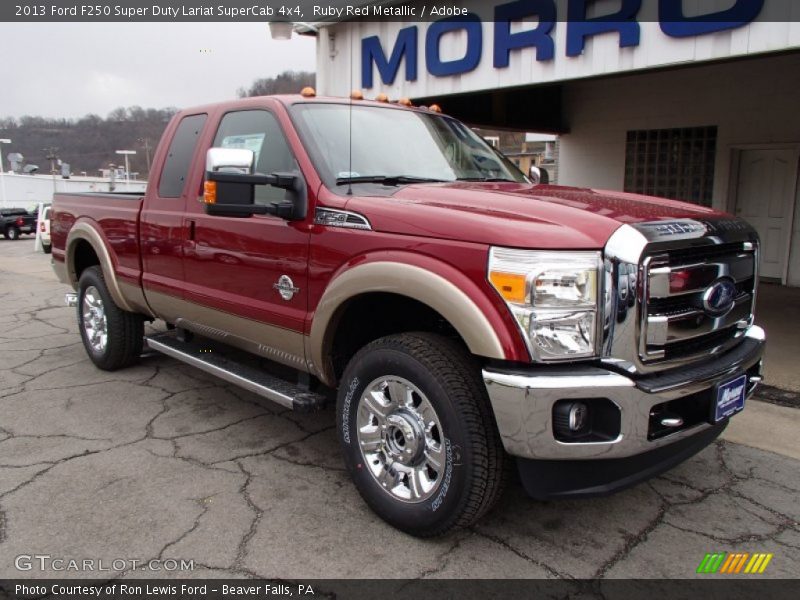 Ruby Red Metallic / Adobe 2013 Ford F250 Super Duty Lariat SuperCab 4x4