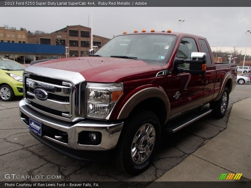 Ruby Red Metallic / Adobe 2013 Ford F250 Super Duty Lariat SuperCab 4x4