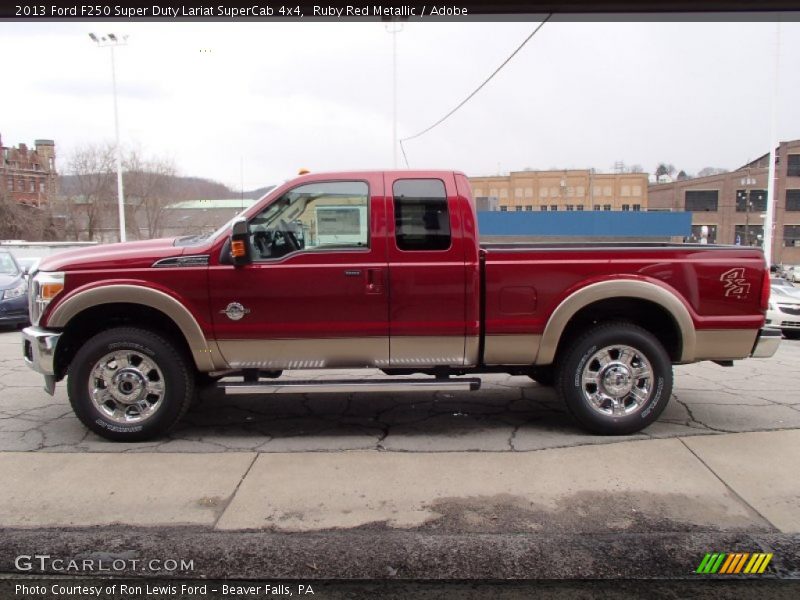 Ruby Red Metallic / Adobe 2013 Ford F250 Super Duty Lariat SuperCab 4x4