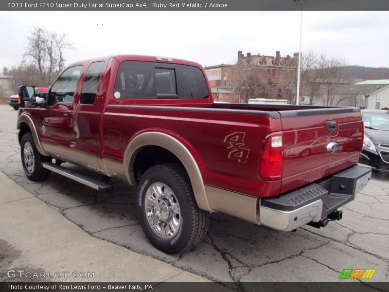 Ruby Red Metallic / Adobe 2013 Ford F250 Super Duty Lariat SuperCab 4x4