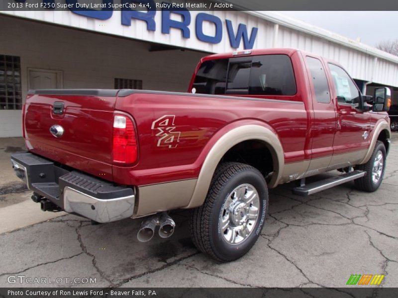Ruby Red Metallic / Adobe 2013 Ford F250 Super Duty Lariat SuperCab 4x4
