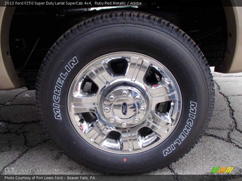 Ruby Red Metallic / Adobe 2013 Ford F250 Super Duty Lariat SuperCab 4x4