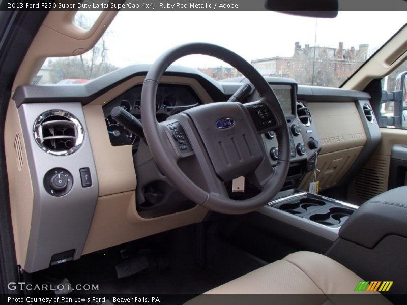 Ruby Red Metallic / Adobe 2013 Ford F250 Super Duty Lariat SuperCab 4x4