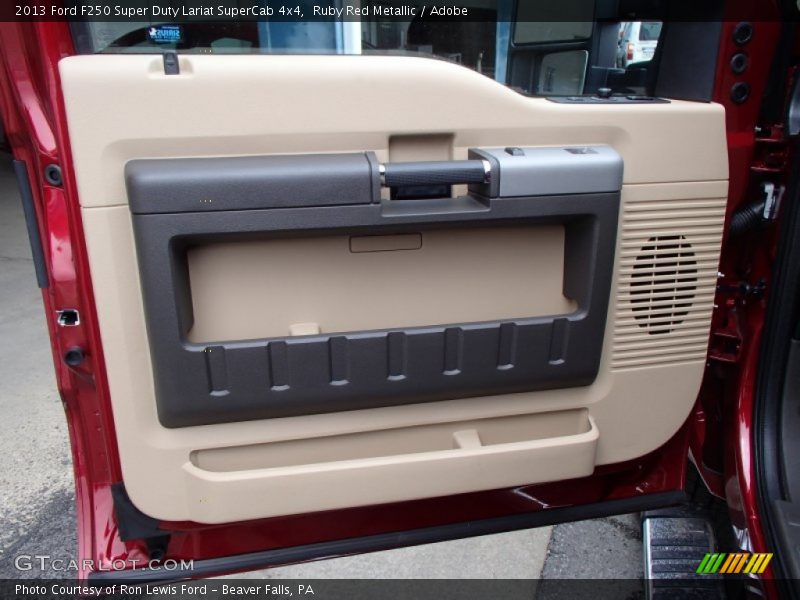 Ruby Red Metallic / Adobe 2013 Ford F250 Super Duty Lariat SuperCab 4x4