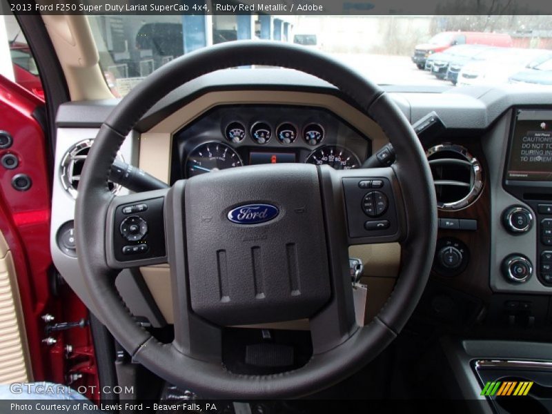 Ruby Red Metallic / Adobe 2013 Ford F250 Super Duty Lariat SuperCab 4x4