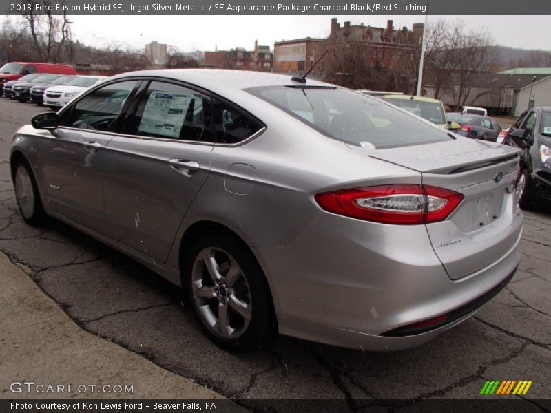 Ingot Silver Metallic / SE Appearance Package Charcoal Black/Red Stitching 2013 Ford Fusion Hybrid SE