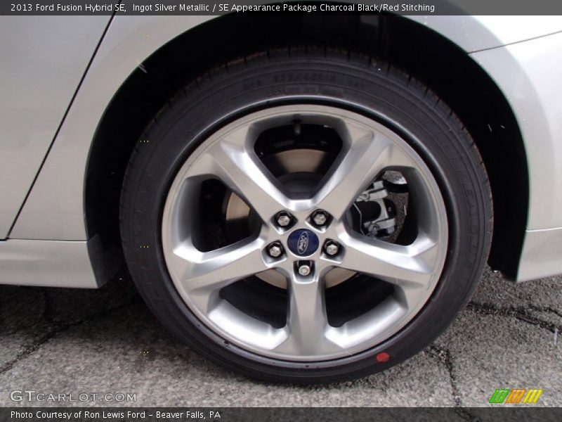 Ingot Silver Metallic / SE Appearance Package Charcoal Black/Red Stitching 2013 Ford Fusion Hybrid SE