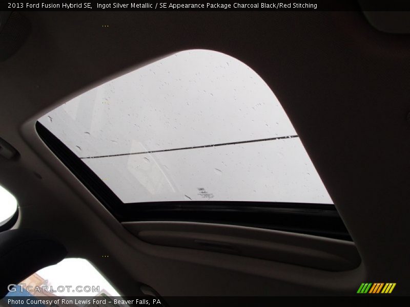 Ingot Silver Metallic / SE Appearance Package Charcoal Black/Red Stitching 2013 Ford Fusion Hybrid SE