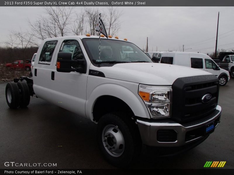 Front 3/4 View of 2013 F350 Super Duty XL Crew Cab 4x4 Dually Chassis