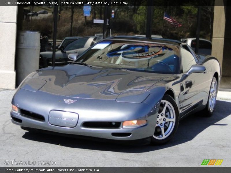Medium Spiral Gray Metallic / Light Gray 2003 Chevrolet Corvette Coupe