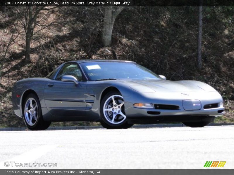 Medium Spiral Gray Metallic / Light Gray 2003 Chevrolet Corvette Coupe