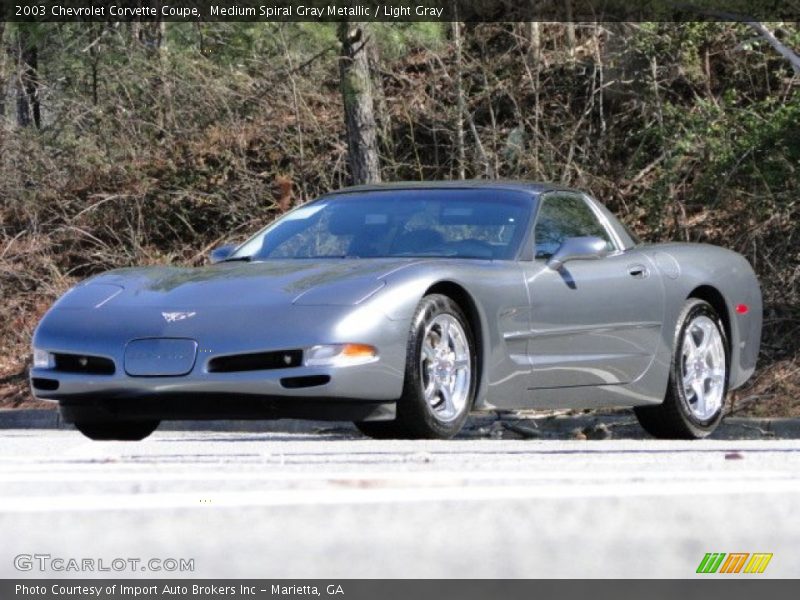 Medium Spiral Gray Metallic / Light Gray 2003 Chevrolet Corvette Coupe