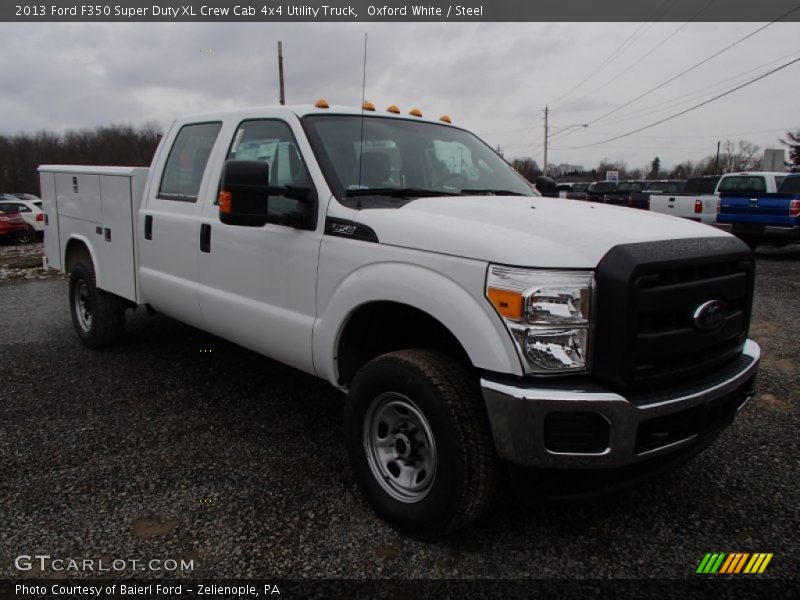 Front 3/4 View of 2013 F350 Super Duty XL Crew Cab 4x4 Utility Truck