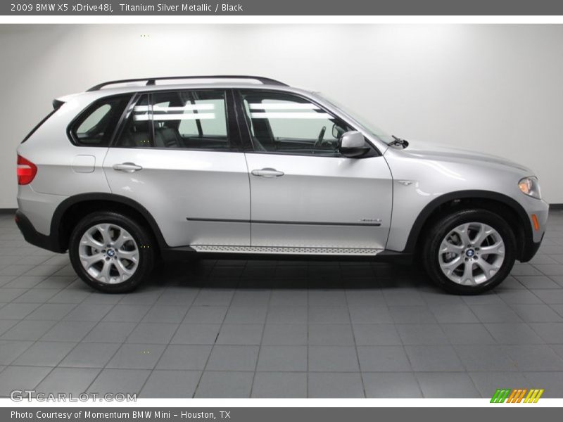 Titanium Silver Metallic / Black 2009 BMW X5 xDrive48i