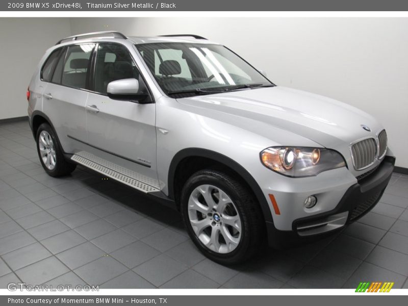 Titanium Silver Metallic / Black 2009 BMW X5 xDrive48i