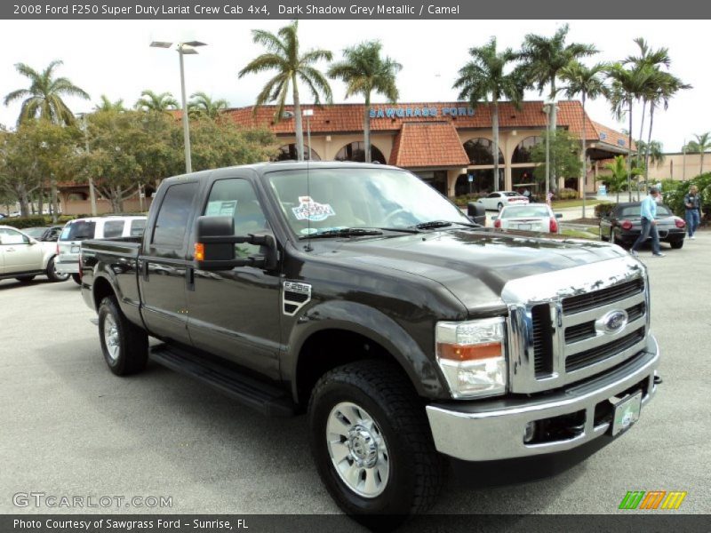 Dark Shadow Grey Metallic / Camel 2008 Ford F250 Super Duty Lariat Crew Cab 4x4