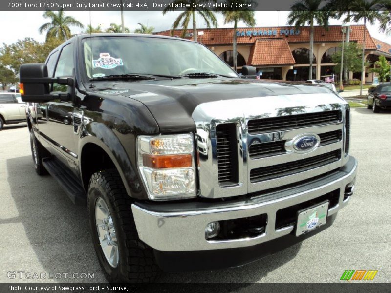 Dark Shadow Grey Metallic / Camel 2008 Ford F250 Super Duty Lariat Crew Cab 4x4