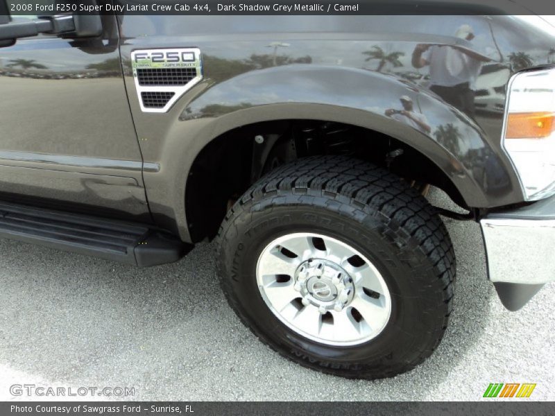 Dark Shadow Grey Metallic / Camel 2008 Ford F250 Super Duty Lariat Crew Cab 4x4