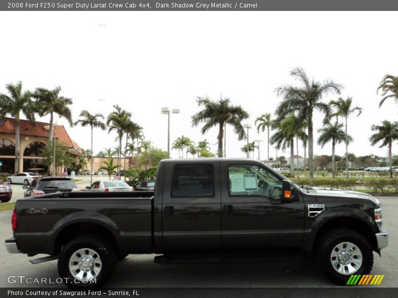 Dark Shadow Grey Metallic / Camel 2008 Ford F250 Super Duty Lariat Crew Cab 4x4